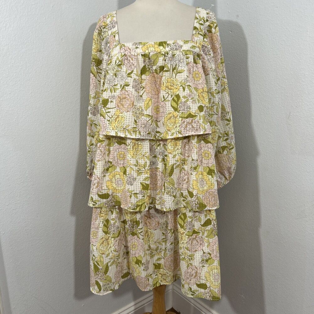 Who What Wear Dress Womens Medium Tiered Floral Cottagecore Fairy Vacation‎ - Picture 2 of 16